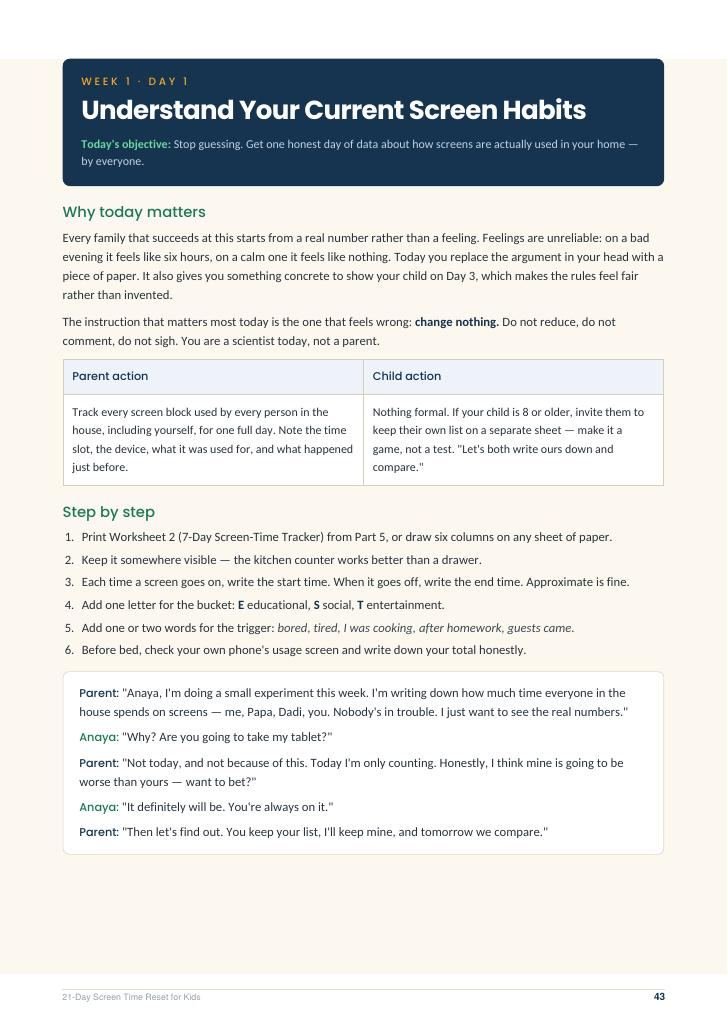 Day 1 — Understand Your Current Screen Habits ka page